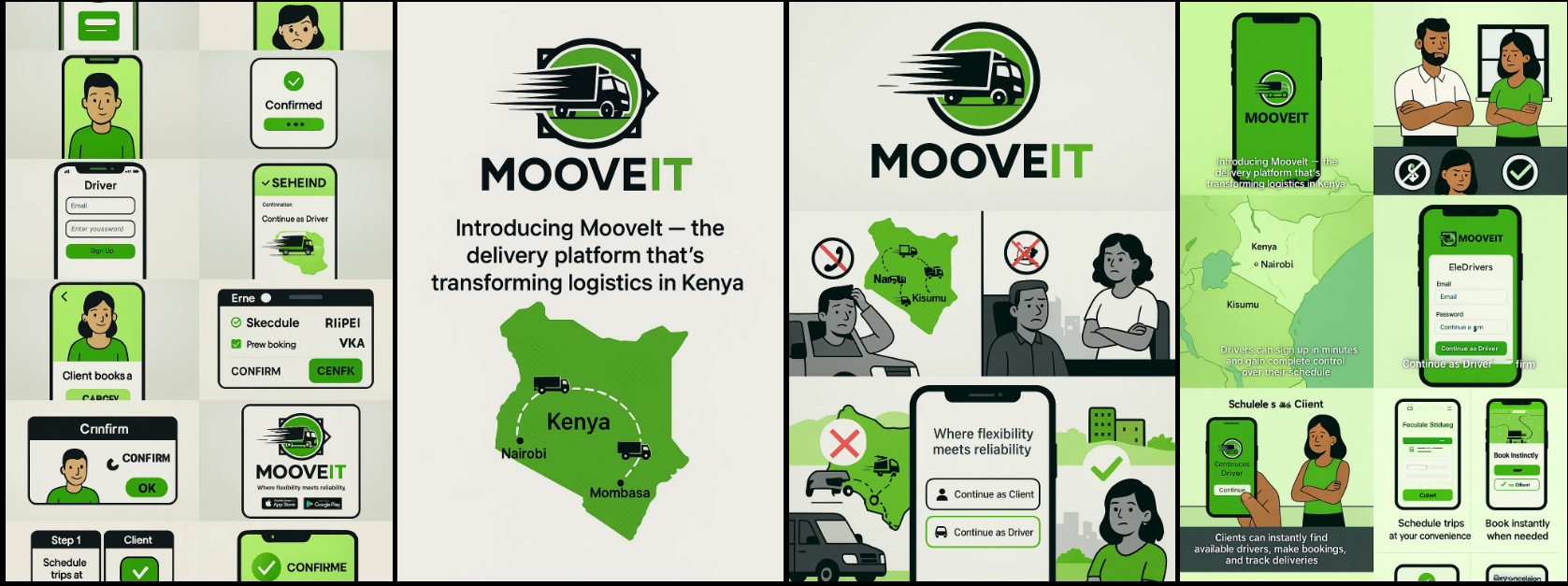 MooveIt App - Complete Delivery Flow with Instant Driver Matching