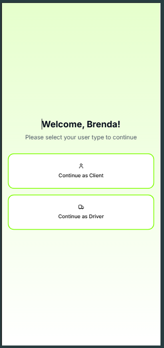 MooveIt App - Welcome Screen for Courier Service